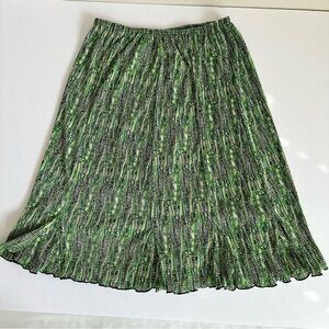 Vintage Kathy Roberts Green A-line Skirt Elastic Waist Made USA‎ Size 14 Y2K